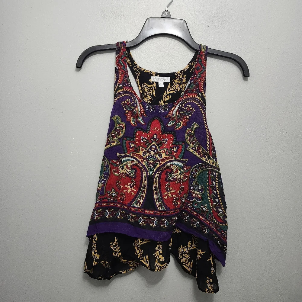 Patrons of peace women's multicolor open back crop top size S 90s Y2K